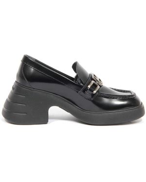 Hogan Schoenen ,Zwart ,Leer Chain Loafer