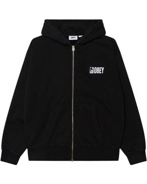 Obey Zip-Throughs - Zwart