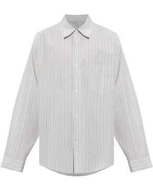 Marni Techno Poplin Hemd Mit Dünnem Streifen - Weiß