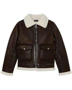A.P.C. Leather Jackets - Zwart