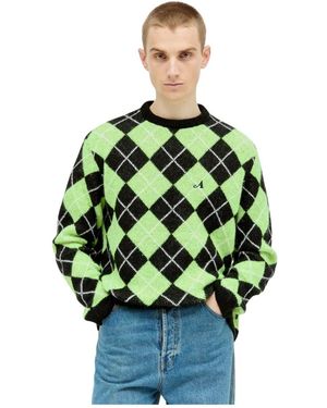 AWAKE NY Argyle Pullover - Grün