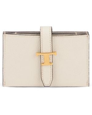 Tod's Accessoires ,Leer Leren Portemonnee - Naturel