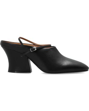 Jil Sander Leren Mules - Zwart