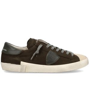 Philippe Model Schoenen ,Groen ,Katoen Prsx Tennis - Bruin