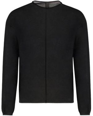 Rick Owens Gerippter Baumwoll-Crew-Neck-Pullover - Schwarz