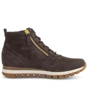 Gabor Schoenen ,Bruin ,Suède Sportieve Halfhoge Veterboot