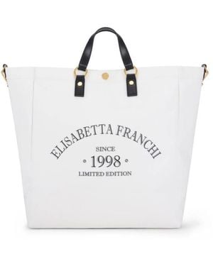Elisabetta Franchi Tote Bags - White