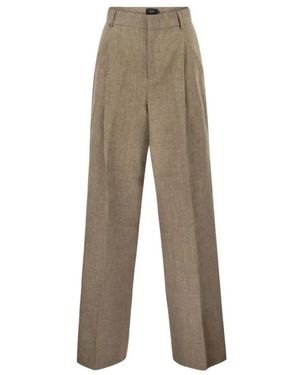 Fay Wide Trousers - Natural