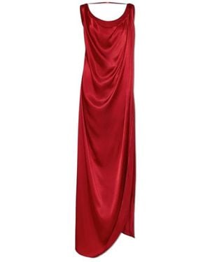 Maison Margiela Satin Dress With A Slit - Red