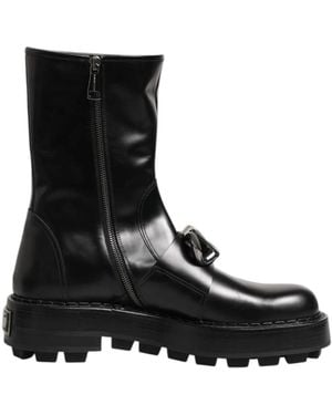Dolce & Gabbana Lace-Up Boots - Black