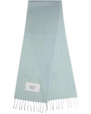 Maison Kitsuné Accessoires ,Groen ,Baby Alpaca Plain Scarf - Blauw