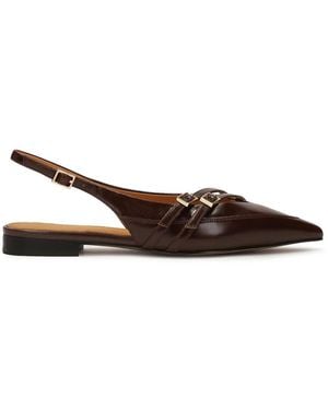 Kazar Slingback-Pumps Auf Einer Flachen Sohle - Braun