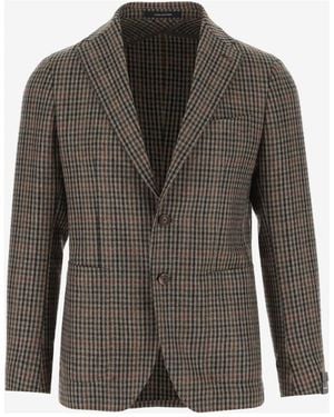 Tagliatore Wolljacke Mit Klassischem Revers Und Knopfverschluss - Grau
