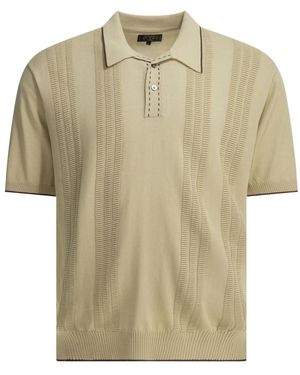 Beams Plus Strick-Polohemd Mit Erhabenem Jacquard-Muster - Natur