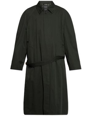 Balenciaga Jassen ,Groen ,Katoen Mantel Met Ceintuur - Zwart