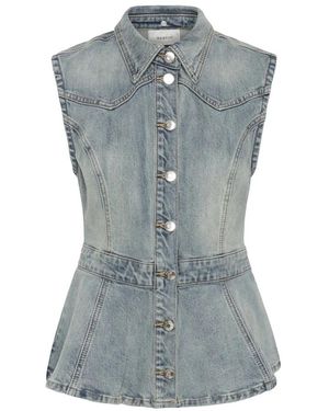 Gestuz Overhemden ,Blauw ,Denim Denim Shirt