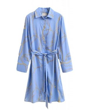 GANT Kleedjes ,Blauw ,Shirtjurk Met Ceintuur