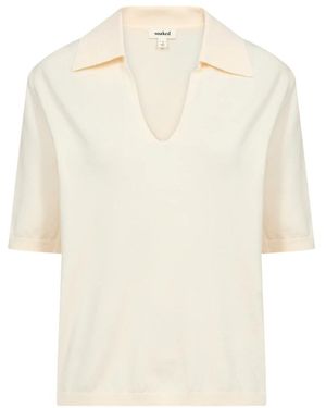 Soaked In Luxury Weißes polo pullover whisper kurzarm - Natur