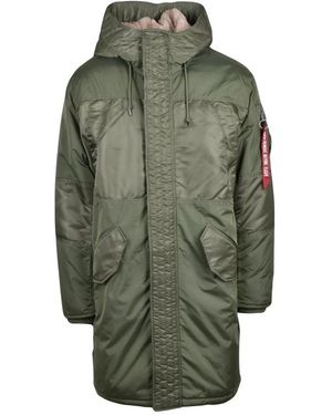 Alpha Industries Jassen ,Groen ,Leer Lange Jas
