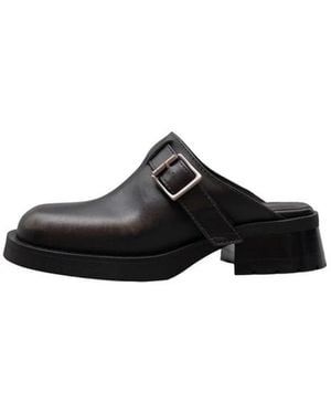 Miista Heeled Mules - Negro