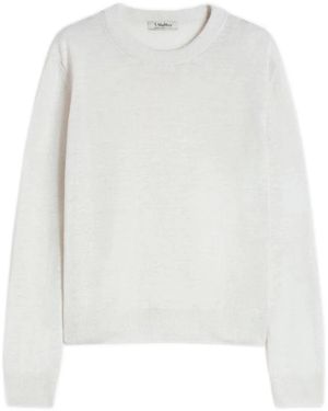 Max Mara Truien & Vesten ,Wit ,Linnen Fervore Trui