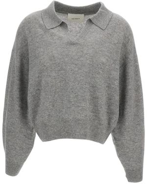 Lisa Yang Truien & Vesten ,Grijs ,Kasjmier Pullover Met Polokraag Van Kasjmier