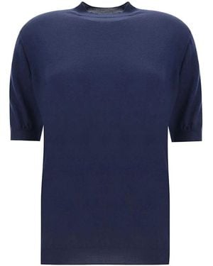 Bottega Veneta Round-Neck Knitwear - Blue