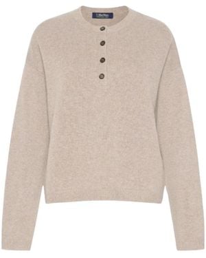 Max Mara Ronde Hals Gebreid - Naturel