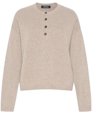 Max Mara Ronde Hals Gebreid - Naturel