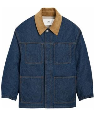 Ami Paris Denim Jackets - Blue