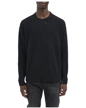 Isabel Benenato Maglia Girocollo Misto Cashmere - Schwarz