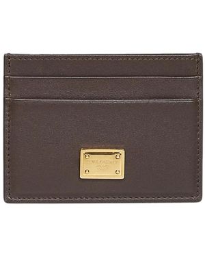 Dolce & Gabbana Accessoires ,Bruin ,Leer Calfskin Card Holder