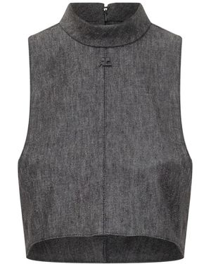 Courreges Sleeveless Tops - Grijs
