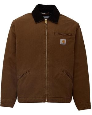 Carhartt Jassen ,Bruin ,Katoen Og Detroit Jacket