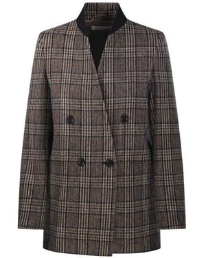Max Mara Jassen ,Bruin ,Elmo Check Jacket