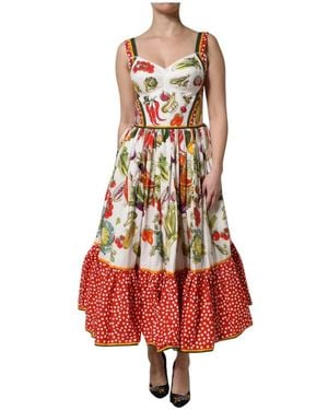 Dolce & Gabbana White Vegetables Sleeveless A - Red