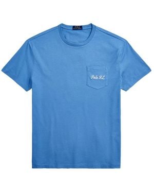 Polo Ralph Lauren Custom Slim Fit Bear Jersey Pocket Tee - Blau