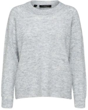 SELECTED Rundhals-Strickware - Grau