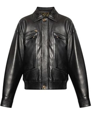 Versace Leather Jackets - Black
