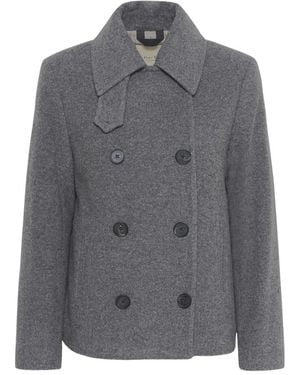 Part Two Double-Breasted Coats - Gris