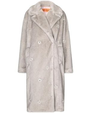 Stine Goya Versierde Nep Bontjas - Naturel