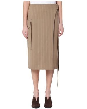 Victoria Beckham Midi Skirts - Natural