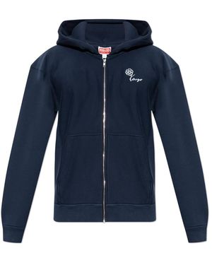 KENZO Hoodies & Sweatvesten ,Blauw ,Katoen Tulip Zip-Up Hoodie