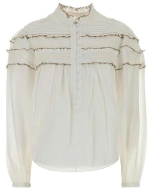 Isabel Marant Overhemden ,Wit ,Camicetta Doane Met Ruches