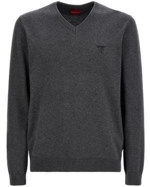 Guess V-Neck Knitwear - Gray