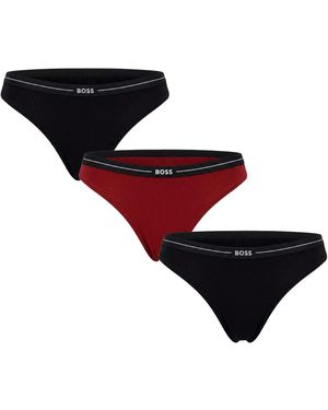 BOSS Ondergoed ,Veelkleurig ,Katoen 3P Thong - Zwart