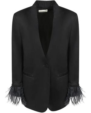 Incotex Jassen ,Blauw ,Leer Leda Jacket - Zwart