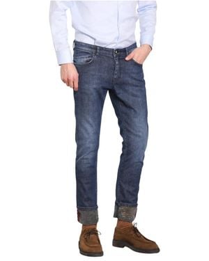 Mason's Slim Fit Stretch Denim Hose - Blau