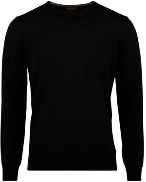 Stenströms Schwarzer Merinowoll-Crew-Neck-Pullover