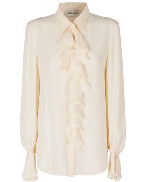 Alberta Ferretti Overhemden ,Crepe De Chine Shirt - Naturel